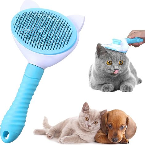 Brush for Dogs, Cats, Grooming Brushes for Cats and Dogs, Self-Cleaning Dead Hair Brush for Cats and Dogs, Effective Removal of up to 95% of Dead Hair and Tomentose Hair (M2) (1/5)