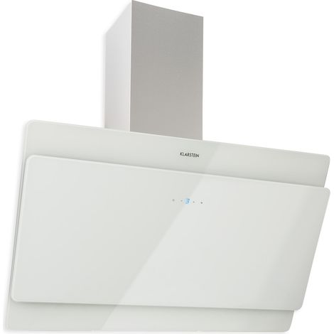 Klarstein Hotte Aspirante 90cm, Hottes de Cuisine Inclinées, Filtre de Hotte en Aluminium, Débit d'Air Puissant 607m³/h, LED, Ecran Tactile, Extracteur d'Air Silencieux, Hotte Efficace avec Evacuation (1/5)