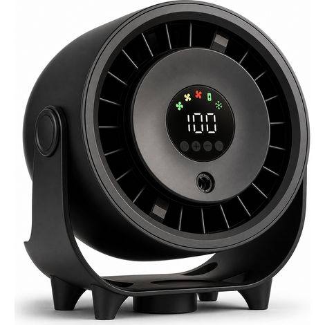 Ventilateur Brumisateur Turbo Rechargeable pour Bureau Noir (1/5)
