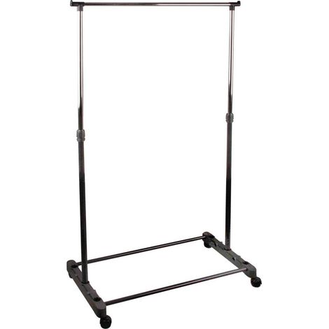 Portant à Vêtements en Métal Réglable sur Roulettes – Penderie Mobile Robuste avec Barre Télescopique (1/5)