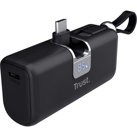 Powerbank 5000mAh Trust Pacto 26104/ 18W/ Negra