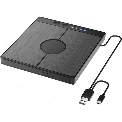 Lecteur/graveur/lecteur CD/DVD externe 7 en 1 USB 3.0 Type-C, compatible avec les ordinateurs portables, Windows et Mac. (1/5)