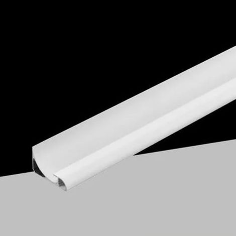 TrAdE Shop Traesio - 5pz Profilo Alluminio Linea D'angolo Con Copertura Opaca Per Striscia Led 10mm Bianco Al-33 - (1/3)