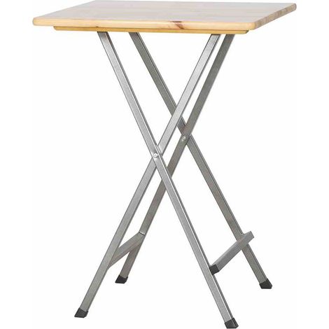 Stehtisch 80x80 cm Kiefernholz Gestell Stahl pulverbeschichtet (1/4)