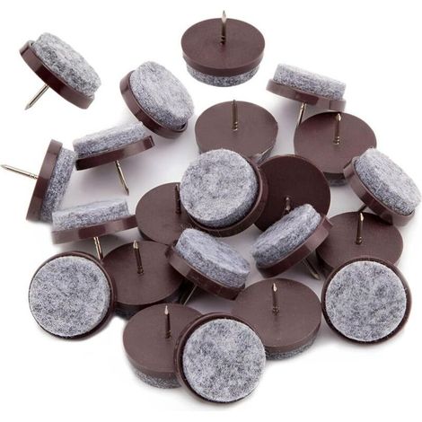 60 Pièces Patins à Vis en Feutre,Clous Patins de Meuble,Ronds 20mm Patins Chaises a Clouer Tampon Chaise Feutre,pour Chaises de Meuble Protecteurs de Pieds de Table (1/4)