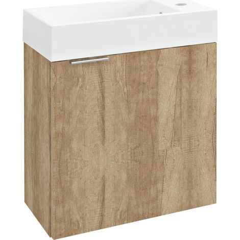 Sapho Latus - Meuble pour lave-mains 50x50x25 mm, 1 porte D/G, chêne Alabama LT410-2222