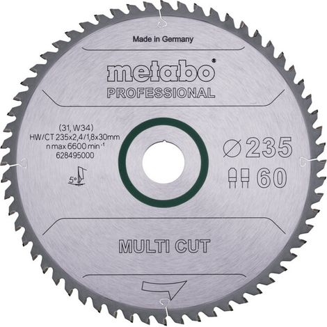 Metabo - Lame de scie, 235x30 mm, 60 dents 628495000