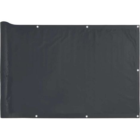 Paravent de balcon gris anthracite, 300x75 cm, PVC.
