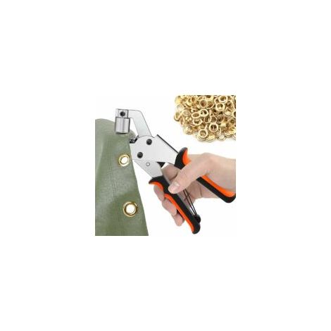 Pince à Oeillets pour Bâches, lot de 300 Oeillets (Ø 10 mm), Pince à oeillet Portable pour Tissus, Bâche, Cuir