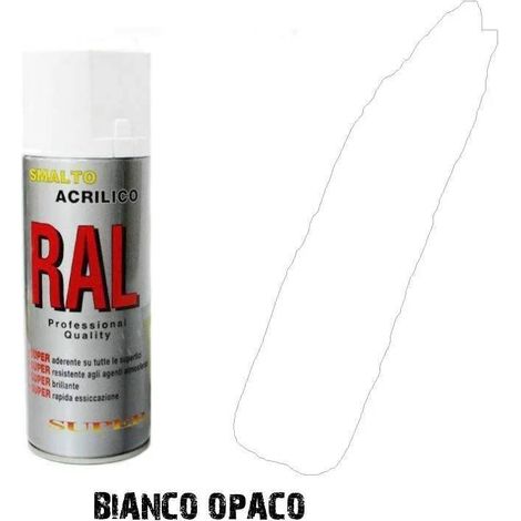 Bomboletta spray bianco opaco ral 9010 acrilico vernice rapida essicc graffiti