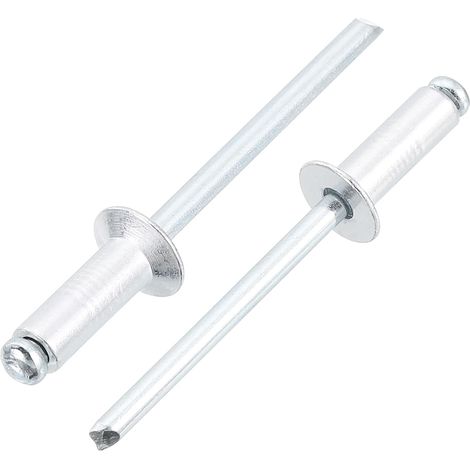 100 Pièces Rivets Aveugles En Aluminium 4.8 x 14 mm, Poignée En Aluminium Et Axe En Acier, Rivets Fendus À Tête Fraisée Pour Métal, Meubles, Automobile, Argent (1/5)