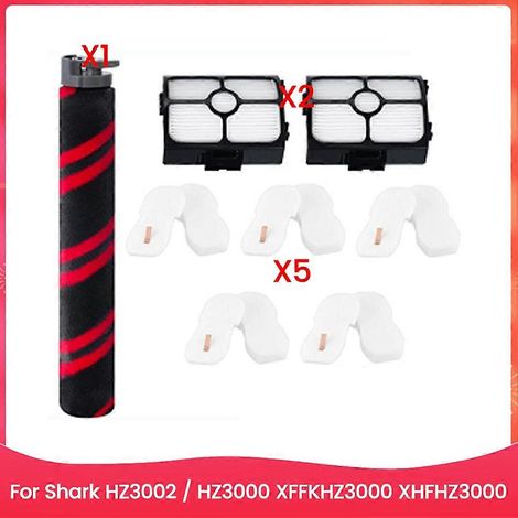 Kit d'accessoires brosse à rouleau et filtre pour aspirateur balai filaire ultraléger Shark HZ3002 / HZ3000 XFFKHZ3000 XHFHZ3000 Stratos. (1/5)