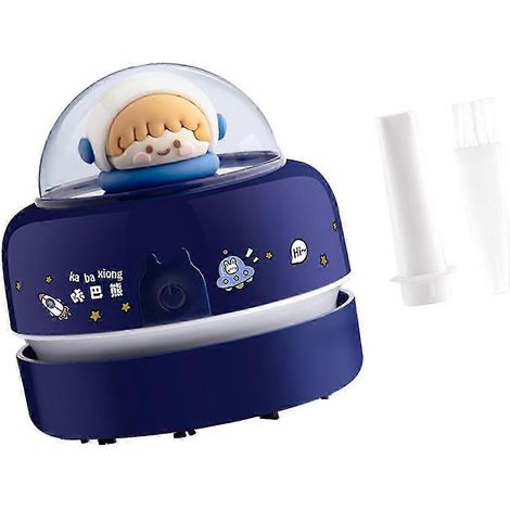 Aspirateur de bureau, nettoyeur de table, balai à poussière portable et économe en énergie, mini modèle portatif pour le bureau, la maison, l'école et les miettes d'ordinateur-blue (1/5)