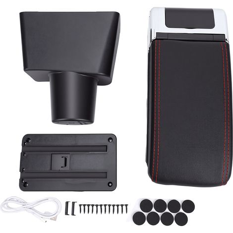 Boîte accoudoir voiture remplacement pour LADA XRAY, rangement double couche réglable hauteur, organisateur console centrale 7 ports USB (1/5)