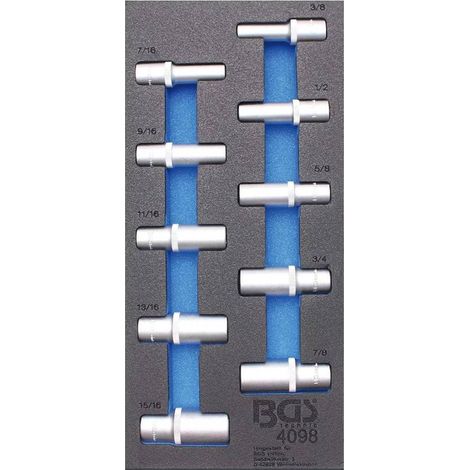 Insert de Servante d Atelier 1/3 - 10 Douilles Longues 12,5 mm (1/2) Six Pans - Acier Résistant - Organisation - D-Work
