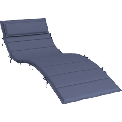 Cuscino per Lettino Blu Marino 180x60x4 cm in Tessuto Oxford vidaXL