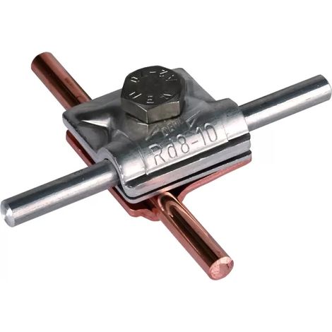 Dehn MV-Klemme Cu-Al f. Rd 8mm / Rd 8-10mm m. Sechskantschraube 390657 (1/2)