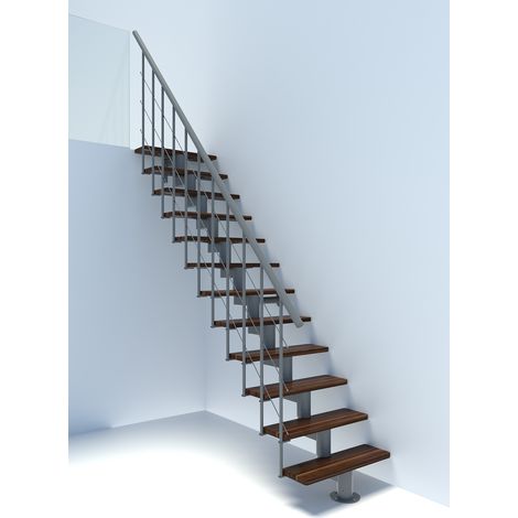 Minka Mittelholmtreppe Comfort Top 37 - 312cm Geschosshöhe Walnuss Grau (1/5)