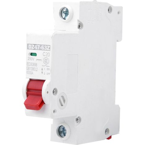 Lot de 12 disjoncteurs monophasés DZ47-63Z DC250V 20A pour protection de circuit photovoltaïque