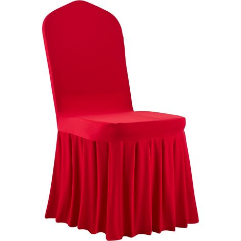 Lot de 30 housses de chaise rouges en polyester et spandex, housses extensibles pour mariage, fête, salle à manger et banquet, chaise à dossier plat, convient jusqu'à 51 x 45 x 95 cm (1/5)