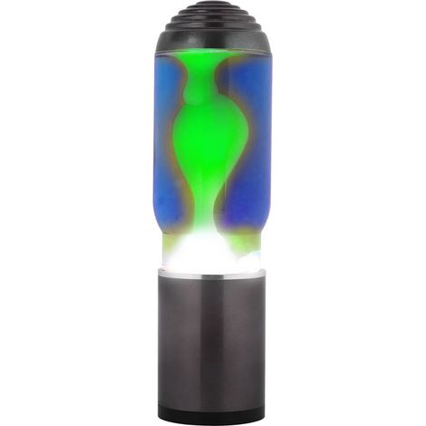 ITotal XL2194 Lampe ADA à Lave avec Base Gris Foncé, Liquide Bleu et Cire Verte