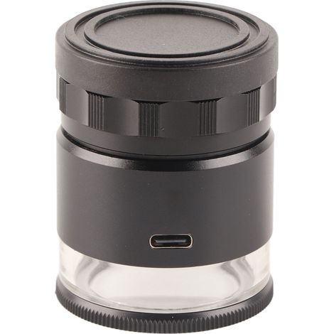 Loupe de bijoutier éclairée avec 6 LED, grossissement 10x, rechargeable, champ de vision de 28 mm, loupe de bijoutier LED pour pièces de monnaie (1/5)
