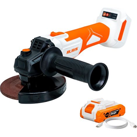 Meuleuse d'angle Sans Fil RURIS RMX4125 20V Brushless - Disque 125 mm, 2 Vitesses, 8500 tr/min - Avec Batterie 4Ah (1/5)