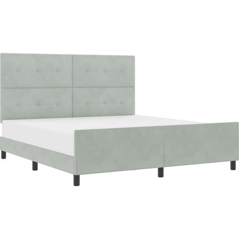 Maison Exclusive - Boxspringbett mit Kopfteil Hellgrau 180 x 200 (1/5)