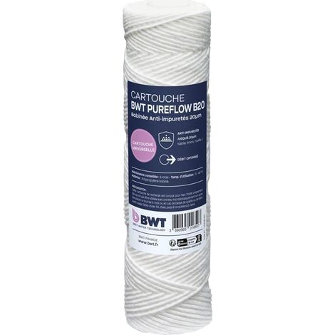 Cartuccia filtrante - BWT - Bobinata 20 µm - Alta resistenza - Ideale per acque cariche - Trattiene sedimenti grossolani