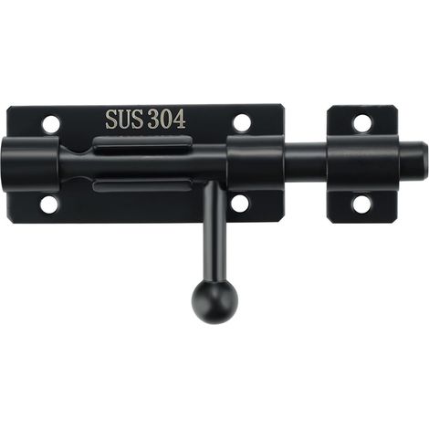 Verrous Loquet Porte Extérieur Loquet de Porte à Boulon Coulissant Verrou de Porte à Barillet Serrure avec Trou pour Cadenas, en 304 Acier Inoxydable (1/5)
