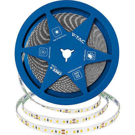 V-TAC PRO LED-Streifen-Chip CREE SMD2835 120 LEDs/m 10 W/m 10 m 24 V 3000 K CRI > 90 8 mm – Artikelnummer 2126226 (1/4)