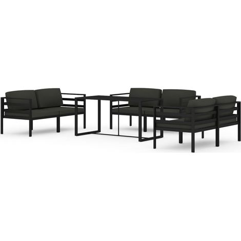 Maison Exclusive - 7-tlg. Garten-Lounge-Set mit Kissen Aluminium