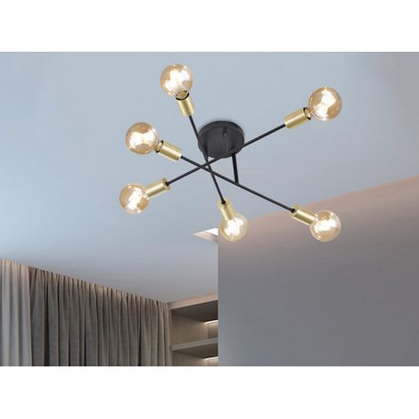 Design LED Deckenleuchte mehrflammig, Schwarz & Bronze Ø 56cm (1/5)