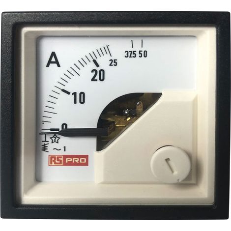 Ampèremètre analogique de panneau V c.a. RS PRO, Echelle 50 (Input)A, 48mm x 48mm ( Prix pour 1 ) (1/3)
