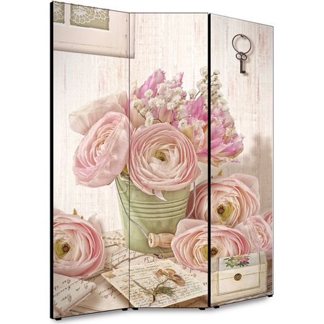 Lupia - Separe' per interni, Divisorio 135,6 x H 176 x P 3,1 cm ROMANTIC LYRICS paravento 3 Ante in legno con Tele stampate fronte retro Soggetto unico (1/4)