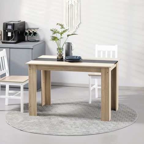 Mesa de comedor de diseño moderno con amplia superficie para 4-6 personas, de madera, dimensiones: 120 cm de largo x 69 cm de ancho x 75 cm de alto.