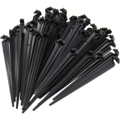 50 pièces Support Tuyau Arrosage pour Fixer et Guider Le Tuyau de Distribution Dans La Terre, 4/7 mm Goute a Goute Arrosage Exterieur pour Tuyau Arrosage Irrigation Jardin (1/4)