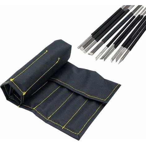 Outil de Sculpture sur Pierre Ligne Noire en Acier au Carbone Haute Ensemble de l'outil de Gravure,10PCS (1/4)