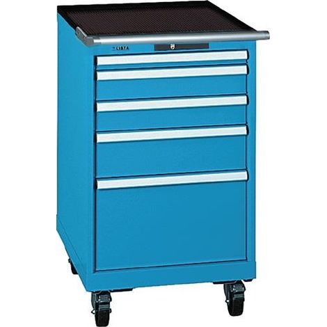 Schubladenschrank 27x36E fahrb.H990xB564xT725mm 5 Schubl. KEY Lock RAL5012 LISTA (1/2)