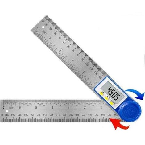 Rapporteur d'Angle Numerique, Règle d'Angle Inoxydable pour Menuisier et Fausse Equerre , Plage de Mesure 360°, 200cm, Artisanat et Bricoleurs