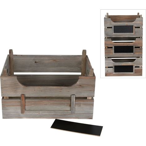 Deko-Stapelkiste mit Beschriftungsfeld Holzkiste Obstkiste Dekokiste (1/5)