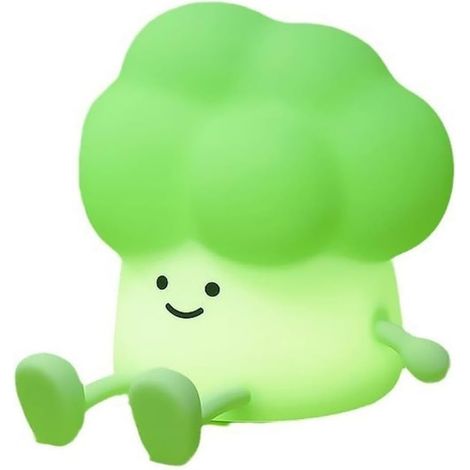 Veilleuse brocoli en silicone avec variateur tactile et minuterie de 30 minutes - Lumière douce pour chambre ou bureau - Rechargeable (1/5)
