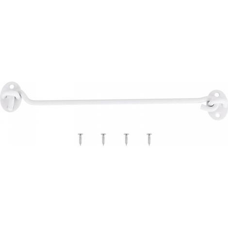 Verrou de porte de grange à crochet et œillet de 250 mm en acier inoxydable pour fenêtre, cabine, porte coulissante,blanc (1/5)