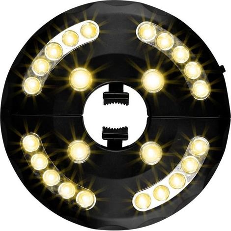 Garten-Sonnenschirmleuchte – 24 LEDs – 3 Beleuchtungsmodi – Verstellbare Klemme und Hakenbefestigung – USB-Anschluss – Für Terrasse, Garten und Patio (1/5)