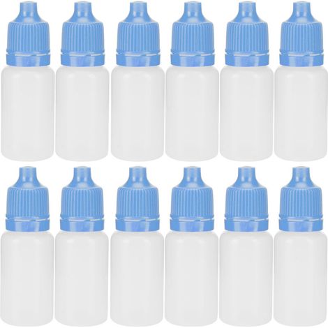 50 pièces flacons compte-gouttes vides 5ml souples pour liquides avec bouchons bleus (1/5)