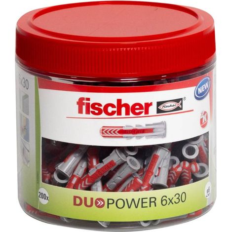 Cheville tous Matériaux FISCHER DuoPower 6X30 - Box de 200 (1/2)