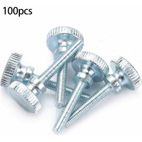 100 Pièces Vis à Tête Haute Moletée à Double Encoche Réglable M3x18 (1/5)