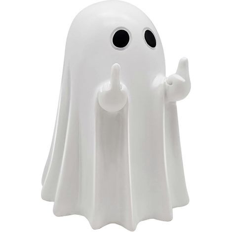 Ghost vertical midfinger, statue de fantôme mignon, Halloween Ghost decor, statue de fantôme, Ghost vertical Finger sculpture, bureau humour decor (1/5)
