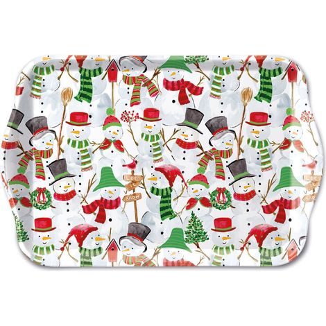 Mini plateau rectangulaire bonhommes de neige (1/2)