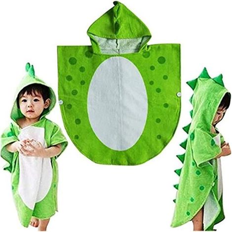 Enfants Serviette De Bain Robe Enfants À Capuche De Plage De Natation Motif De Dinosaure Poncho